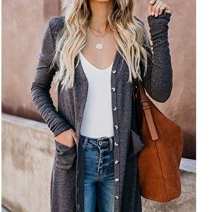 Asvivid Basic Lightweight Button Down Cardigan